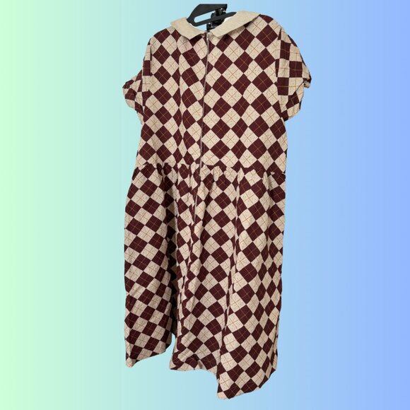 Tuesday of California Dagger Dress in Saltine Argyle 2X BNWT - Picture 5 of 7